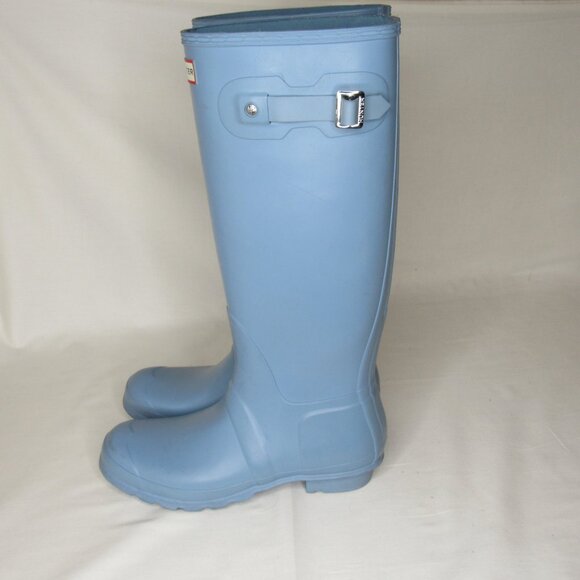 Hunter Matte Blue Original Tall Rain Boot Women's 10 - Picture 3 of 7